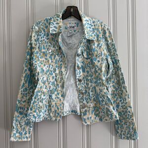 Live a Little Blue and Tan Leopard Patterned Jacket